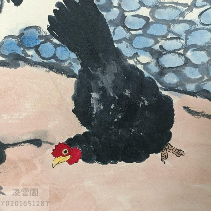 悲鴻 雞 JP102【徐悲鴻】雞,精品四尺中堂純手繪作品| Yahoo拍賣