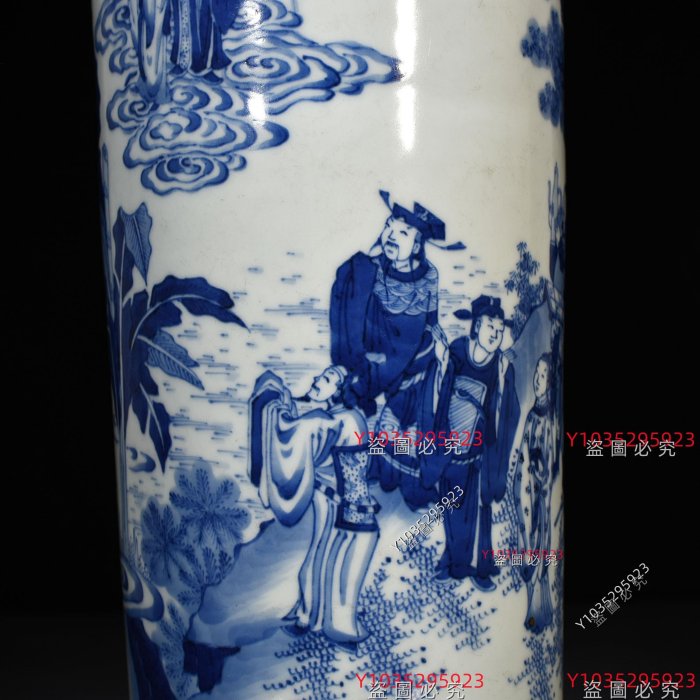明崇禎青花人物故事紋筒瓶47*15厘米舊藏古董古玩【古齋】-1501 | Yahoo拍賣