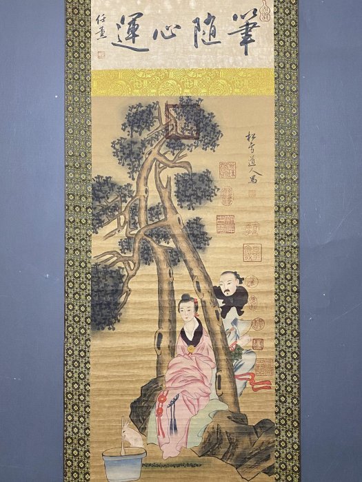 編號：14642 畫家：趙孟頫人物畫三尺中堂畫純手繪畫畫工精細。1 加材質