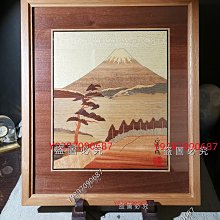 日本回流，箱根木象嵌，寄木細工，傳統工蕓，長澤正秀作，實木框畫、掛
