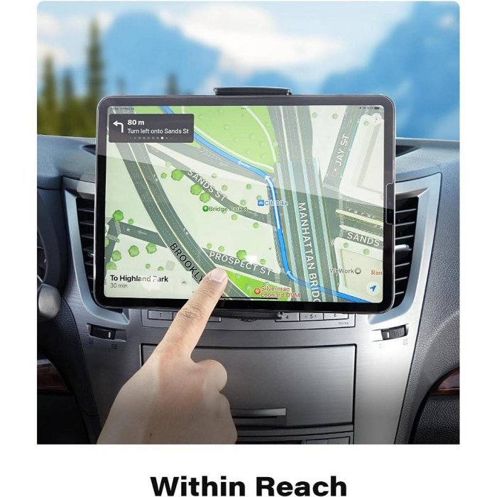 APPS2Car 平板電腦支架 iPad 支架 手機支架,適用於車載 CD 插槽 手機平板2合1 通用 4.7-13"【車優品】
