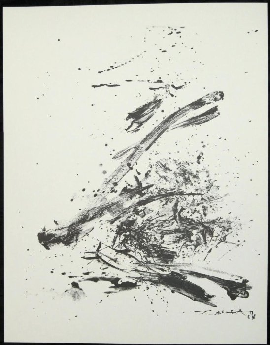 趙無極印刷簽名版畫，1966年版印量500張，無版號。(非草間彌生.奈良