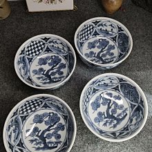 玄昌窯青花大钵 日本玄昌窯嚴選青花大碗，口徑15公分深8.3公分，開窗式山水人物圖案
