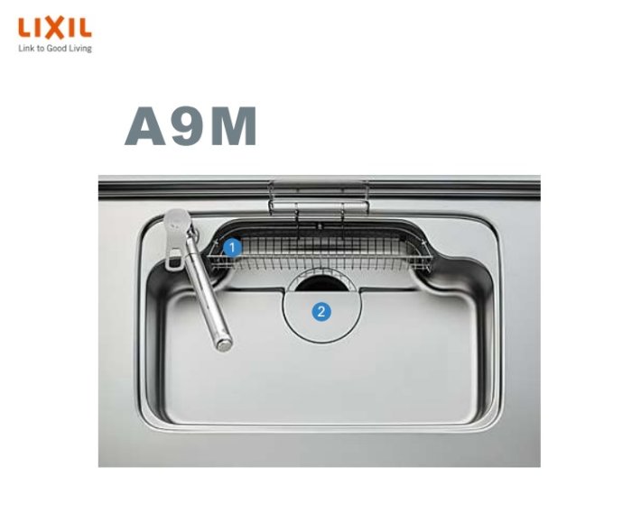 魔法廚房 日本驪住LixiL A9M SUNWAVE 不銹鋼靜音水槽 標配日式大提籠 海綿砧板架