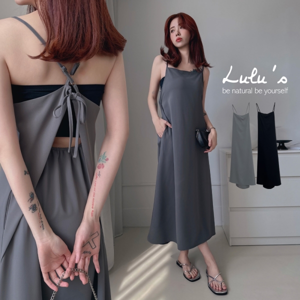 LULUS/露背小性感造型細肩長洋裝２色【A02240122】