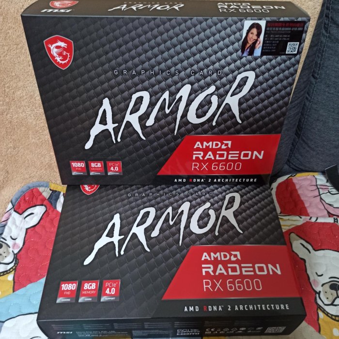 MSI微星RX6600 ARMOR 8G顯示卡-2022年3月16購買因長太醜看不習慣出售