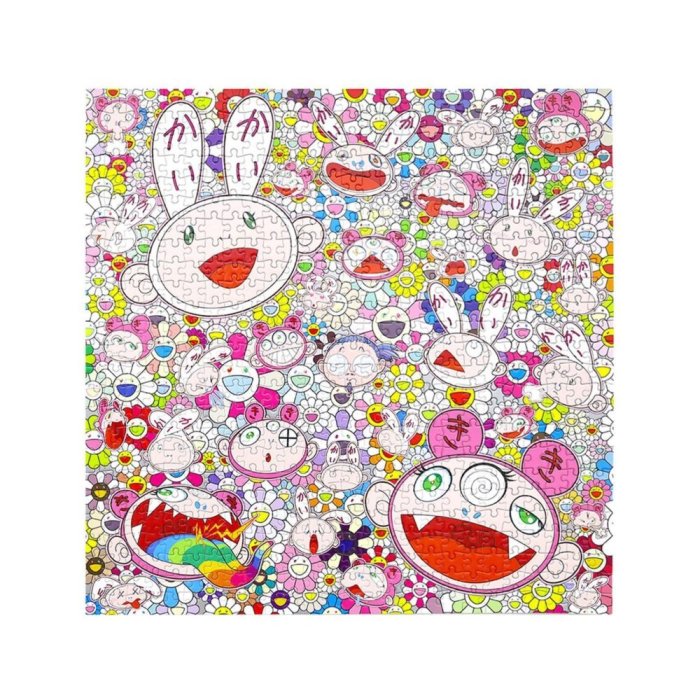 村上隆 Kaikai &amp; Kiki &amp; FLOWERS パズル 2個セット 村上隆 Jigsaw Puzzle / SKULLS & FLOWERS CASTLE WALL IN THE