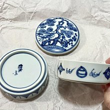 嚴選日本Vintage平安時代昭阿彌染付青花雙層香盒印泥盒，松竹梅青花全
