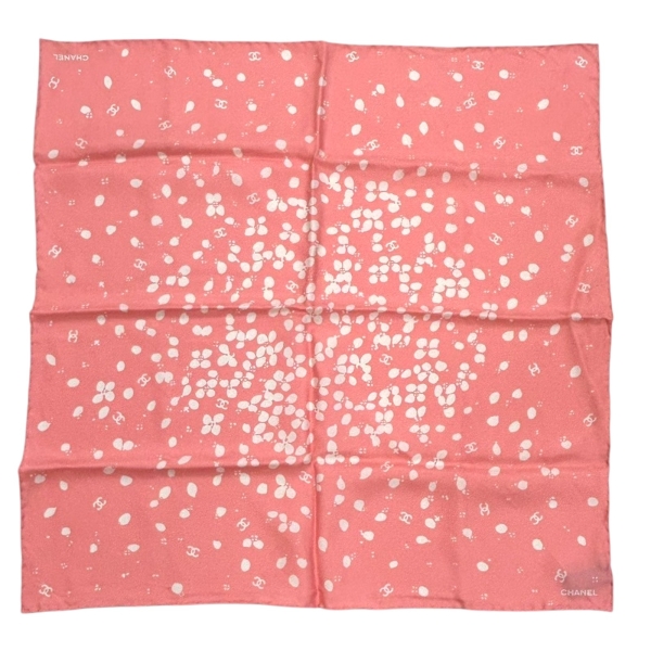 【二手名牌BRAND OFF】CHANEL 香奈兒 粉色 絲綢 花卉 方巾 絲巾 圍巾 | 精品服飾/鞋子 | Yahoo購物中心