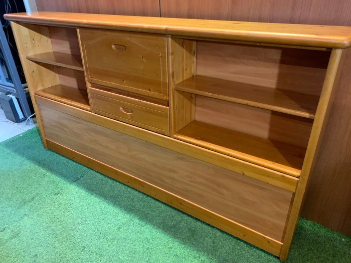 揚龍YANGLONG 松木 書櫃 收納櫃 原木床櫃 床頭櫃 上下床側櫃 雙層床側櫃 上下舖 床頭箱A7423晶選二手