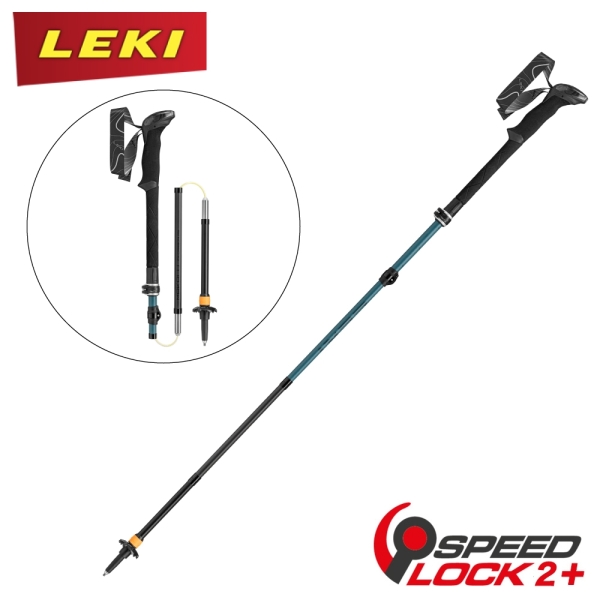 【LEKI 德國 Makalu FX Carbon AS 泡棉長握把碳纖維登山杖《青藍/深青藍/黑》】65620631S/登山