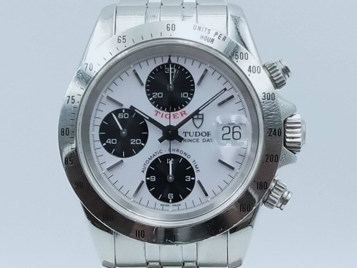 【發條盒子R2432】TUDOR 帝舵 79280 Tiger Prince白面計時三眼 不銹鋼自動上鍊 原廠單