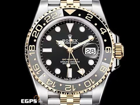 【永生流當品】2025單 ROLEX 勞力士 GMT-Master II  半金五銖帶 126713 GRNR 皮蛋 KAH8465