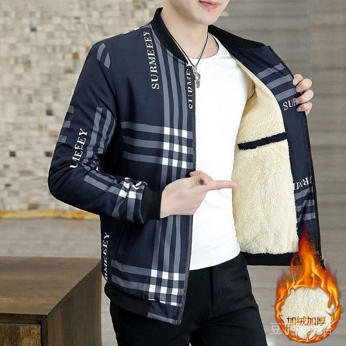 男棉襖外套男冬天羽絨外套男男士外套冬季男裝男羽絨外套保暖外套男棉服男裝冬天厚外套男刷毛外套今年新款男裝棒球服加絨加厚秋冬