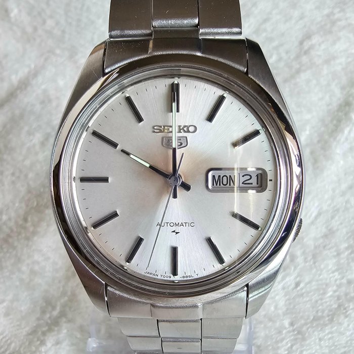 【一元起標】【精品廉售/手錶】早期珍錶Seiko精工5 難得好品況 自動上鍊機械男士錶*原裝精鋼錶帶*高價好錶*美品