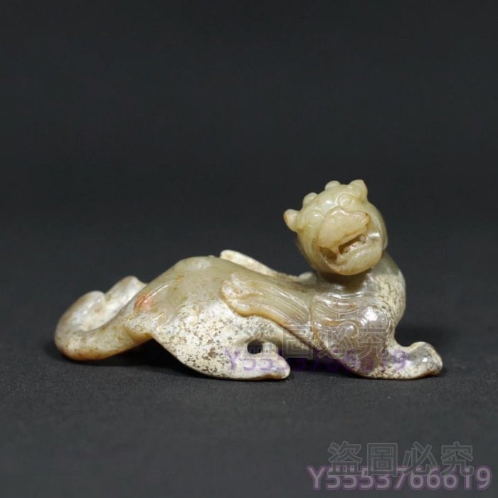 漢代老和田玉【瑞獸】 長*寬*高7*3.1*3.5厘米重55.7克古玉老玉新疆和田