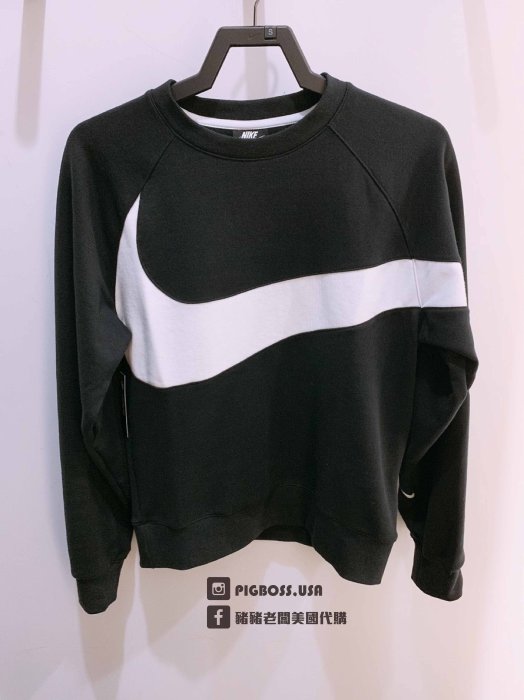 豬豬老闆】Nike Big Swoosh 黑白大勾大學T 長褲男AR3089-012 AR3087