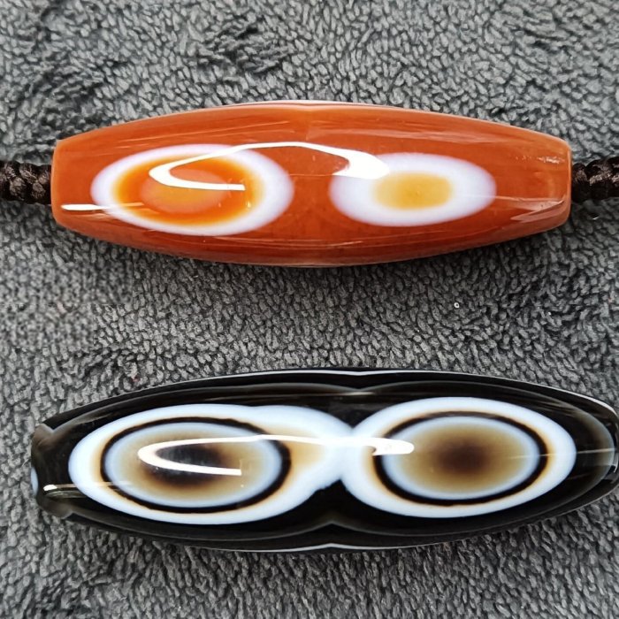 三眼天珠臻品純天然纏絲瑪瑙佛眼三眼天珠天然的三眼難得的一顆17*51mm