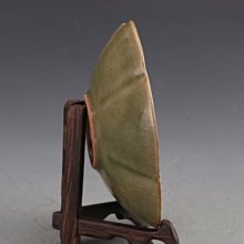 中國古瓷--宋耀州窯灰青釉刻花牡丹紋小碟筆洗--博古架擺件古董古物古玩