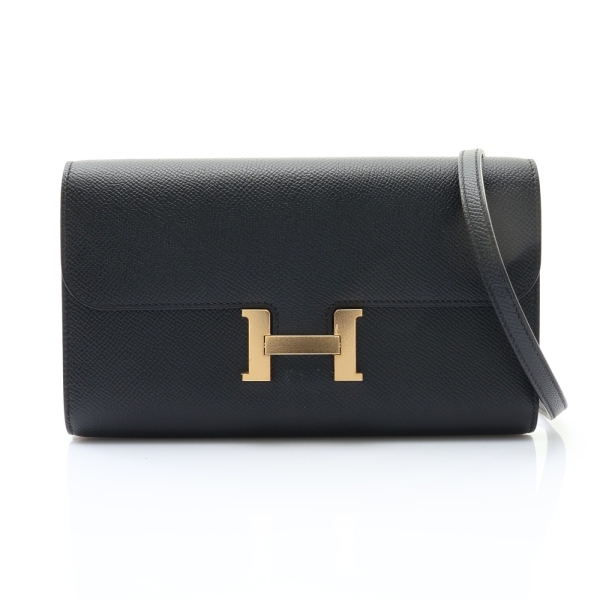 HERMES 愛馬仕 Constance To Go Wallet 肩背包 黑色 Epsom牛皮 Y刻 金釦 二手精品 【二手名牌BRAND OFF】