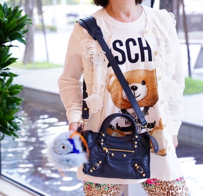 巴黎世家 Balenciaga 309544 Giant Mini City 迷你金扣 機車包 深藍