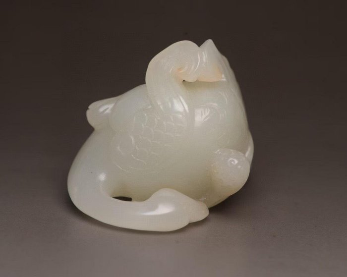 和田玉如意山料白玉鵝雕玉器文玩古玉56g 4.5cm | Yahoo拍賣