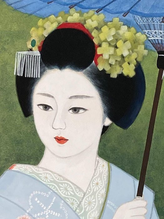 【真作保証】倉田冨美「舞妓」日本画10号 直筆サイン 落款有り 美人画 額装 日本畫倉田冨美舞妓10號簽名落款額裝附箱| Yahoo拍賣