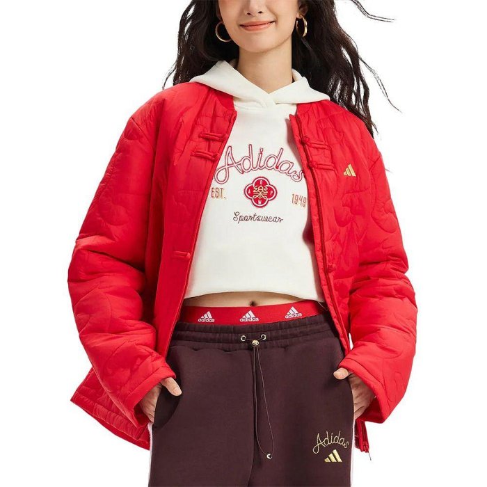 Adidas 中式唐裝外套 愛迪達輕量鋪棉夾克唐裝外套 女款 KQ5096