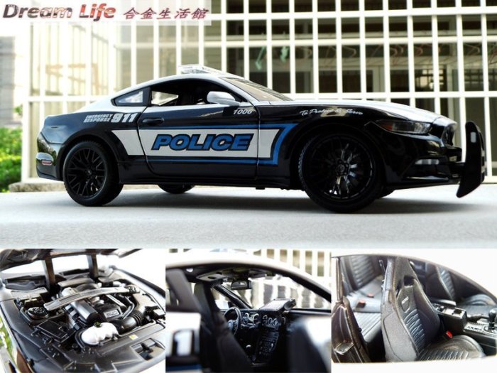 Maisto 精品】1/18 2015 Ford Mustang GT Police 福特野馬超級