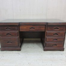 新竹二手家具◎百豐悅2手家具-二手 書桌 190公分樟木色七抽主管桌 辦公主管桌 台中二手傢俱 竹東2手傢俱