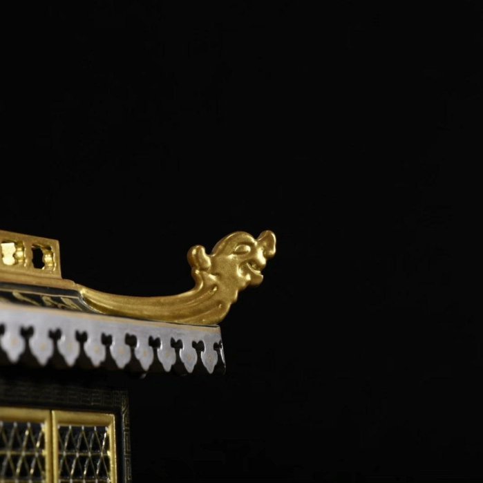 木胎大漆描真金福壽如意紋車輦擺件長54cm 寬23cm 高28cm 重1280克