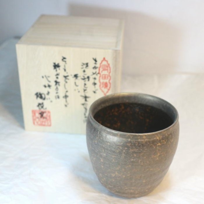陶片　盃 陶悅窯~日本製造~TC13-06~陶杯~月光~燒酌杯~內金~木盒包裝~超取免運