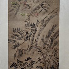 王原祁，山水，尺寸100X29畫心，紙本立軸，品相如圖，，畫心的色二手