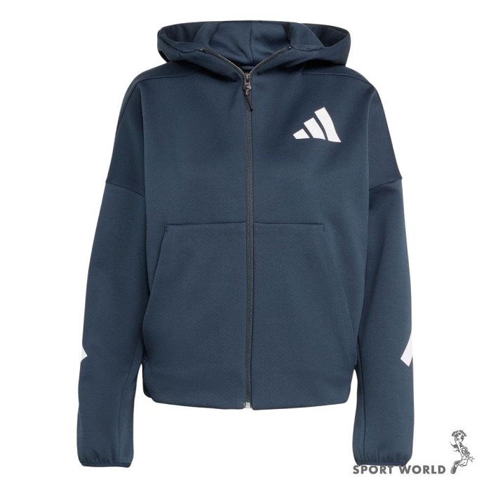 Adidas Z.N.E. 連帽外套 女裝 寬鬆 藍【運動世界】JW5320