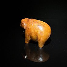 漢代玉象和田玉擺件黃褐沁色象鼻捲曲無證書無底座無明顯裂痕| Yahoo拍賣