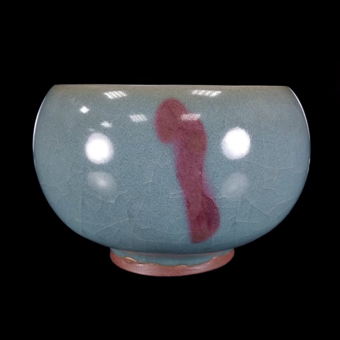 博古珍藏》宋．鈞窯天青釉缽式碗．早期收藏．老件