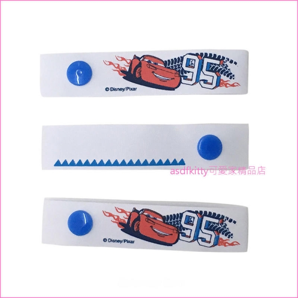 asdfkitty*CARS閃電麥坤扣式姓名帶/姓名牌-3入-日本正版商品