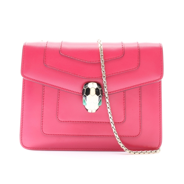 BVLGARI 寶格麗 Serpenti Forever 肩背包 粉色 牛皮 34560 【二手名牌BRAND OFF】