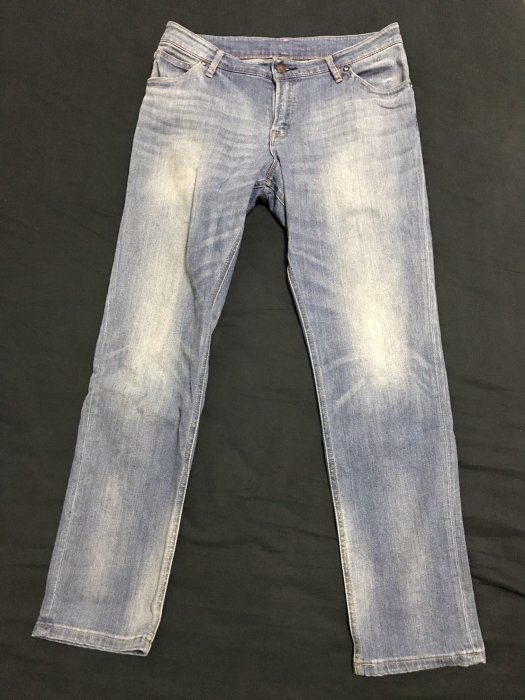 無印良品MUJI有機棉boy friend刷白單寧牛仔褲170/70A