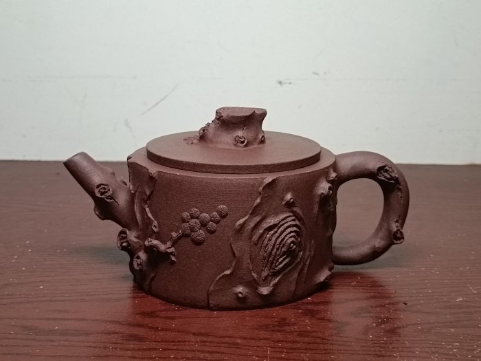 民国宜興白泥/段泥大花鉢 『銭建英造』款 幅31.5cm