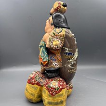 擺件NO.133 日本拍回九谷燒中古七福神之一財神福神大黑天置物擺件美觀