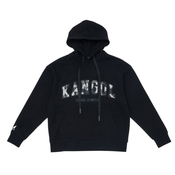 KANGOL 帽T 黑 迷彩LOGO 連帽T 中性 6455105220