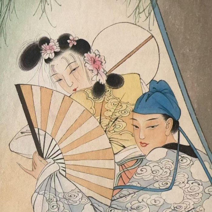 舊藏珍品字畫純手工畫胡也佛款的立軸人物【裝裱尺寸】190x55厘米【畫芯