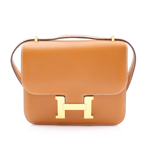 HERMES 愛馬仕 Constance Mini 康康包 肩背包 沙灘金色 Butler牛皮 U刻 金扣 【二手名牌BRAND OFF】