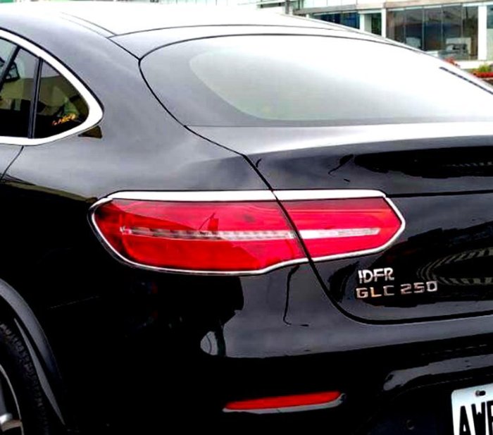 圓夢工廠 Benz 賓士 GLC C253 2016~2019 GLC220 GLC250 改裝 鍍鉻銀車燈框貼 後燈框