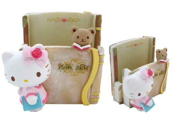 【卡漫迷】Hello Kitty 名片座 置物筒 ㊣版 讀書款 手機座 MP3座  iPhone座 擺飾品 仿陶瓷