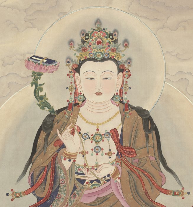 普賢菩薩佛像佛畫媲美唐卡仿古畫工筆畫國畫掛軸水墨畫佛教藝術品Buddha