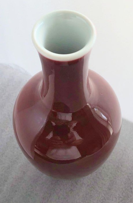 中國美術清乾隆紅釉直徑瓶紅釉長頸瓶辰砂花瓶- FindPrice 價格網