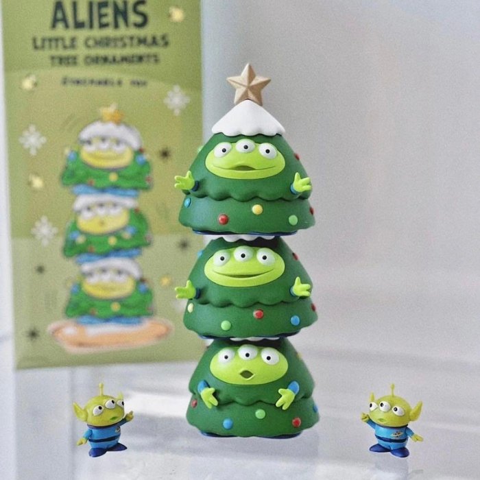 皮克斯 三眼怪 聖誕樹 疊疊樂 玩具總動員 Disney 迪士尼 PIXAR 三眼怪 三眼仔 披薩星球 聖誕節 公仔 擺件