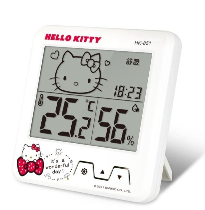 HELLO KITTY 日式大螢幕溫濕度計  HK-851 超可愛表情 適用：居家、嬰兒房、營業場所、學校-［便利網］